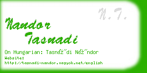 nandor tasnadi business card